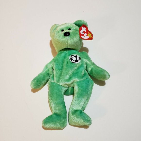 Ty Beanie Babies KICKS Soccer Football Bear - Picture 3 of 9